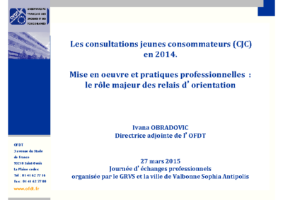 Les consultations jeunes consommateurs (CJC) en 2014